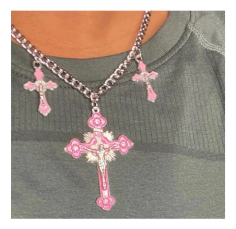 Collar Cadena Y2k Aesthetic Cruz