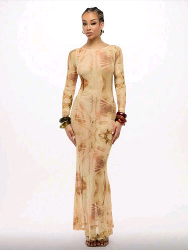 Vestido Largo Boho Shein Importado Estampado Casual