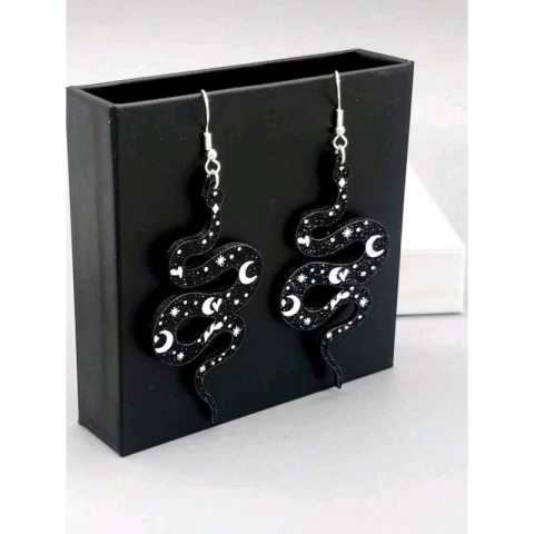 Aros Colgante Goth Serpiente Importados Tendencia