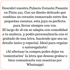 Pulsera Corazón Pasante. Plata 925 (Incluye grabado)