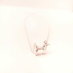 Collar Perrito Globo Plata