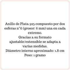 Anillo Jax I (2 esferas n°6) Plata