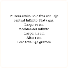 Pulsera Infinito Plata - tienda online