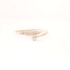 Pulsera Esclava Pluma Plata - Joyas MG Plata y Oro