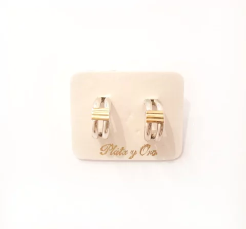 Aros Semi Argolla Plata y Oro