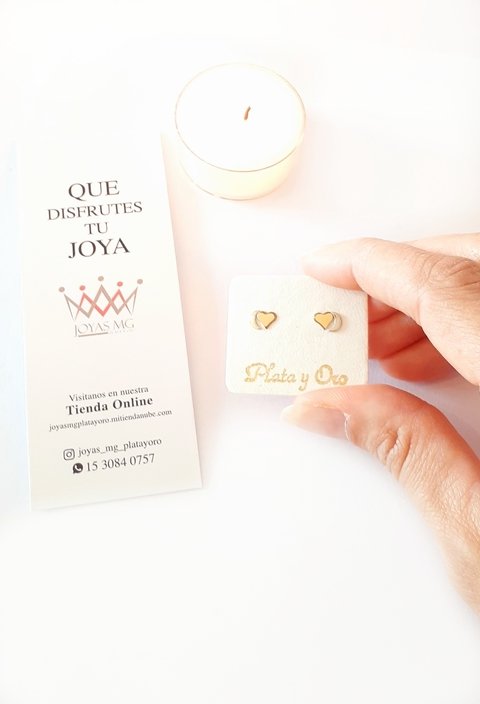 Aros Corazón y Luna Plata y Oro