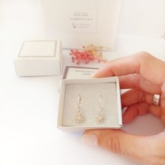 Aros Argolla con Margarita. Plata y Oro - Joyas MG Plata y Oro
