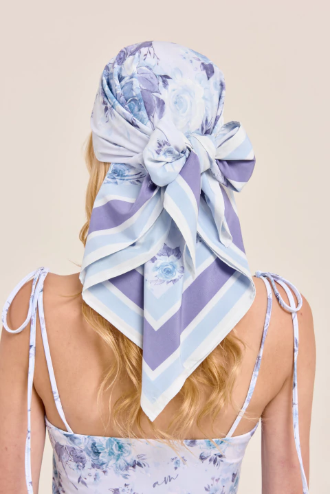 Pañuelo Amber Print Aqua - comprar online