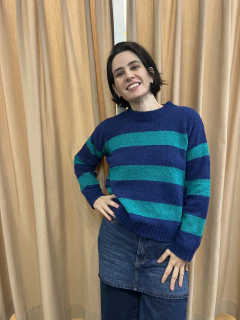 Sweater salomé - azul y verde - comprar online