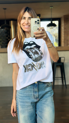 REMERA ROLLING PLATEADA - comprar online