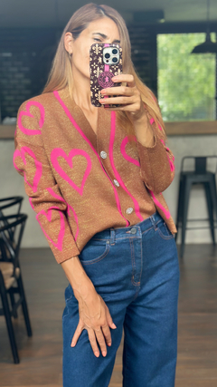 CARDIGAN RETRO CUORE FUCSIA - comprar online