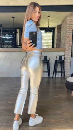 Imagen de PANTALON LEONI METALIC PLATA