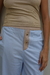 pantalon celeste de poplin de algodón
