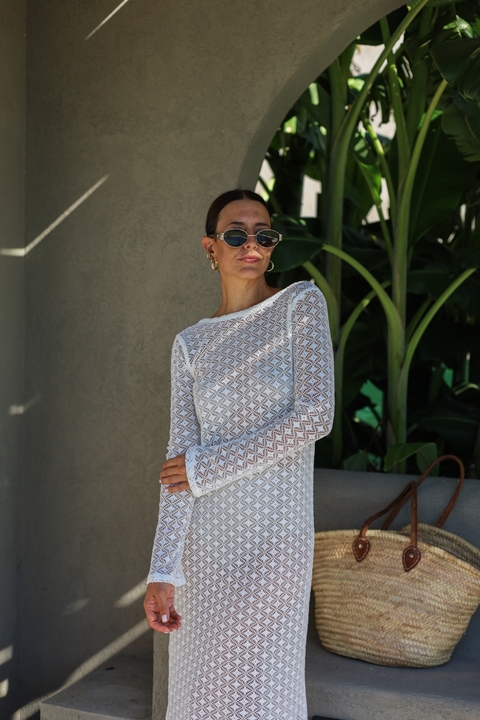 vestido calado blanco