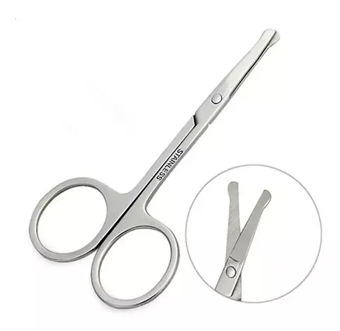Tijera Punta Redonda Para Pelos Cejas Nariz Oreja Oferta