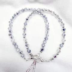 COLLAR CRISTALES CONO 4MM 1X1 40+5CM ACERO BLANCO - tienda online