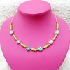 COLLAR HILO MOSTACILLAS VERDES DIJE FIMO