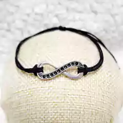 PULSERA HILO INFINITO ESMALTADO FUNDICION NEGRO - comprar online