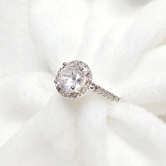 ANILLO MICROPAVE CUBIC CIRCULO BRONCE BAÑO BLANCO (BR128P) en internet