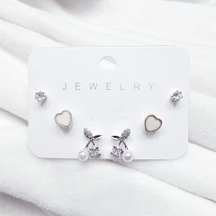 SET AROS CEREZA (C1) ACERO BLANCO Y DORADO