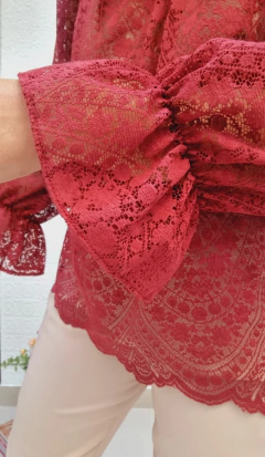 Blusa Romance bordeau - Maura