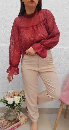 Blusa Romance bordeau