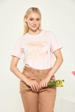 Remera Café Paris rosa en internet