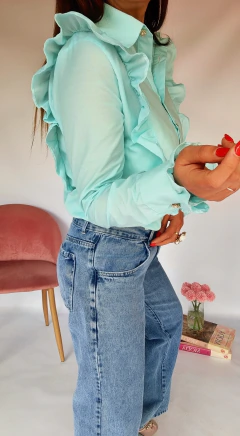 Camisa Elena Aguamarina