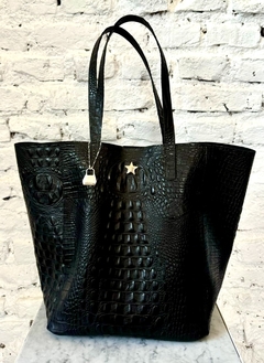 Cartera MELI cocodrilo negra