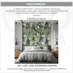 Modelo EW.TEX.22 Pattern Floral con Fondo trenzado rústico GRIS - Little Dreamer Deco - vinilos decorativos infantiles