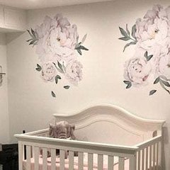 White Watercolor Floral Wall Decal- Modelo ACU04 - online store
