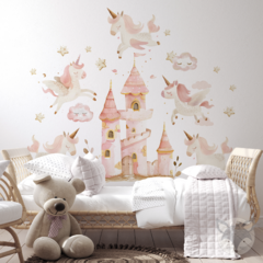 Magical Unicorns and Castle Kids Wall Decal- Modelo ACU08