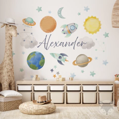 Personalized Solar System Kids Wall Decal - Modelo ACU21
