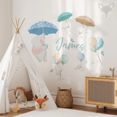 Wall Decal Elephant and Bunnies with Umbrellas - Modelo ACU25 - online store