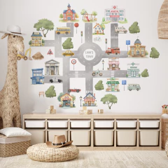 Vinilo infantil ciudad personalizada, stickers de ciudad para niños, ACU41A - comprar online