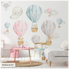 Modelo ACU61 Globos pasteles acuarela con animales, luna y nubes en internet
