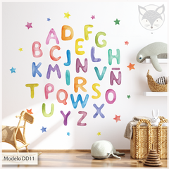 Modelo DD11 Set Acuarela - ABC Mayúsculas - Abecedario - Alfabeto on internet