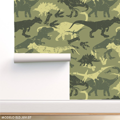 Modelo ELD.JUV.07 Dinosaurios siluetas tonos verde - comprar online