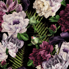 Modelo EW.FLOR.20 Peonias lilas fondo negro - comprar online