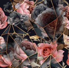 Modelo EW.FLOR.23 Rosas coral fondo negro - buy online