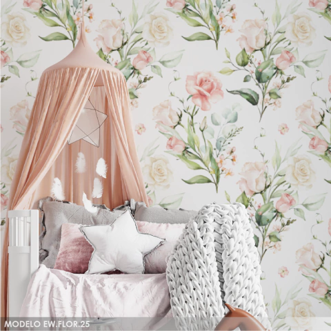 Modelo EW.FLOR.25 Rosas acuarela fondo blanco