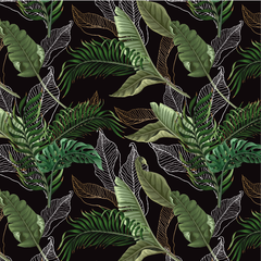 Modelo EW.TROPI.32 Hojas de platano verde y negro on internet