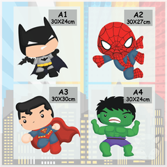Vinilo Infantil de Superhéroes Decoración de Pared - Modelo Pc69A - Superheroes 30 cm cada Uno en internet