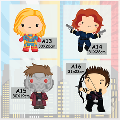 Imagen de Vinilo Infantil de Superhéroes Decoración de Pared - Modelo Pc69A - Superheroes 30 cm cada Uno