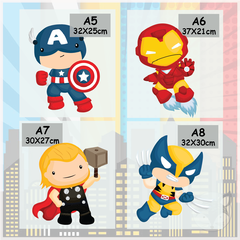 Vinilo Infantil de Superhéroes Decoración de Pared - Modelo Pc69A - Superheroes 30 cm cada Uno - Little Dreamer Deco - vinilos decorativos infantiles