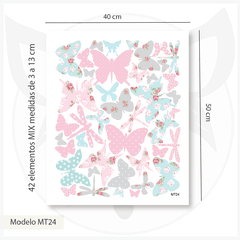 MT24 - Mariposas Shabby Rosa Celeste y Gris - comprar online