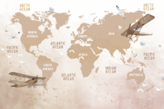 Vintage map vinyl mural for kids room, model MUI72. - buy online