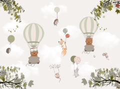 Vinilo decorativo infantil con globos y naturaleza, modelo MUI77. en internet