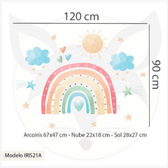 Modelo IRIS21 Arcoiris acuarela multicolor con sol y nubes - online store