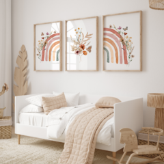 Laminas L04 Flower rainbow boho - 3 laminas de 40x60 cm - comprar online